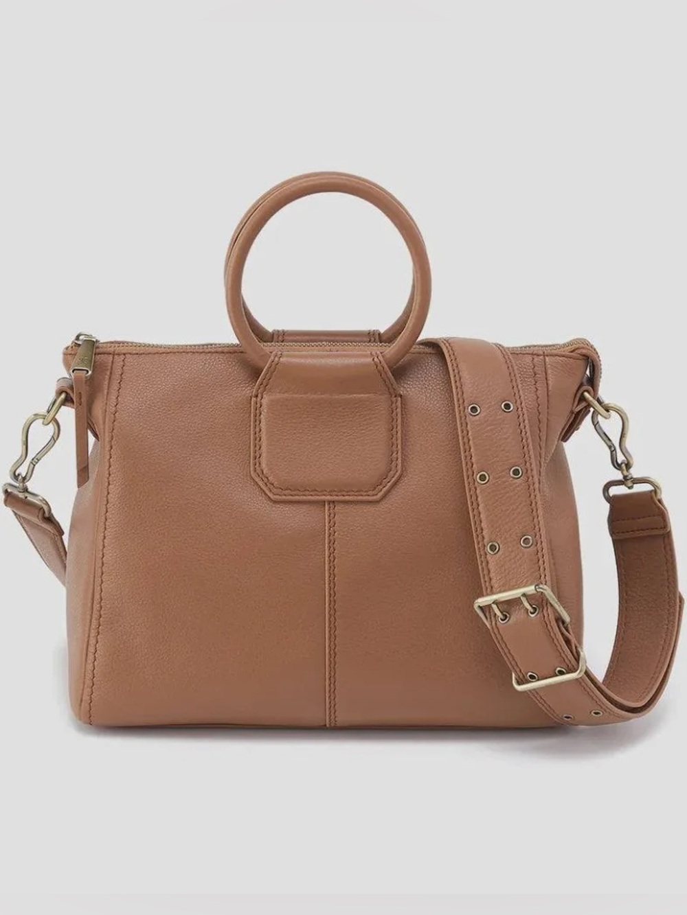 HOBO Sheila Medium Satchel in Brown Sugar Pebbled Leather